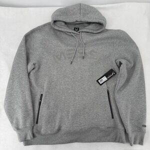 Messi Collection Mens XXL Heather Grey Embossed Logo Zipper Pocket Hoodie NEW